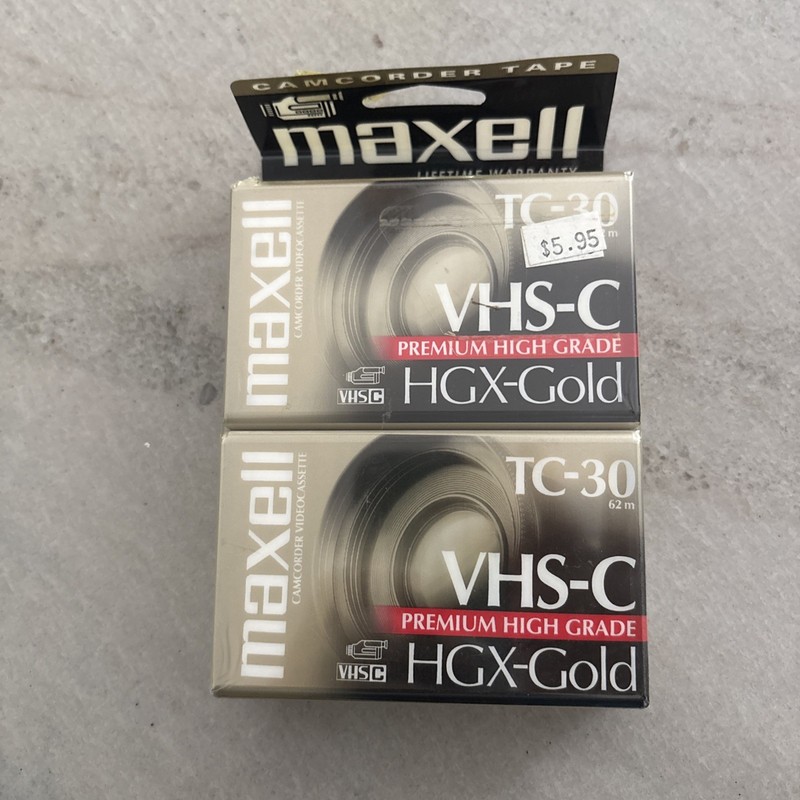 Maxwell TC-30 HGX Gold VHS-C Video Camcorder Tape Premium High Grade 