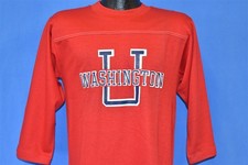 vintage 70s WASHINGTON STATE UNIVERSITY COUGARS JERSEY t-shirt COLLEGE SMALL S