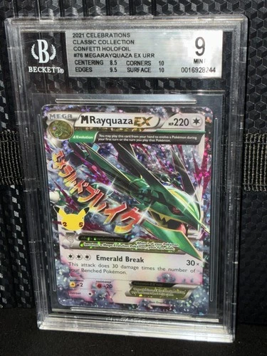 M Rayquaza-EX 76/108 Classic Collection Celebrations Pokemon TCG BGS 9 Silver