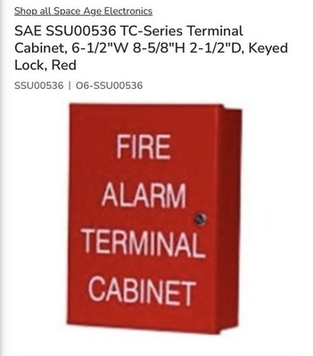 Space Age Electronics Fire Alarm Terminal Cabinet (SSU00536) AcerboxTC118ptCAT30