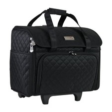 Everything Mary Rolling Tote, Black Quilted -  2 Wheel Trolley Bag for
