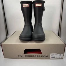 Hunter Women's Original Short Boot  Black Matte US 7 Waterproof, Rain Boot New