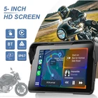 5" Portable Touch Screen Motorcycle GPS Navigator Wireless CarPlay Android Auto