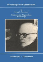 Probleme Der Allgemeinen Psychologie S. L. Rubinstein Taschenbuch Viii Deutsch