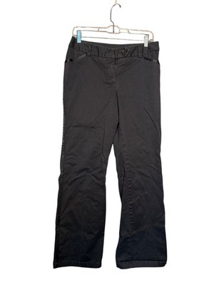 Context Women s Black Straight-Leg Cotton Spandex Pants Work Sharp Size 8
