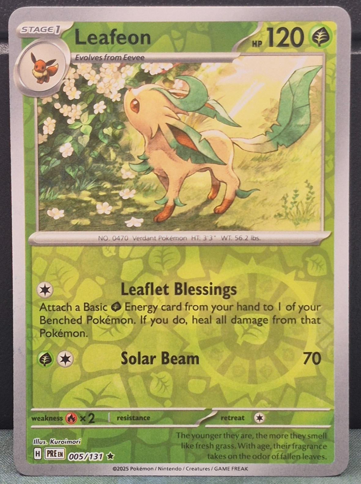 Leafeon 005/131 Reverse Holo Prismatic Evolutions Pokemon Near Mint Card Game NM