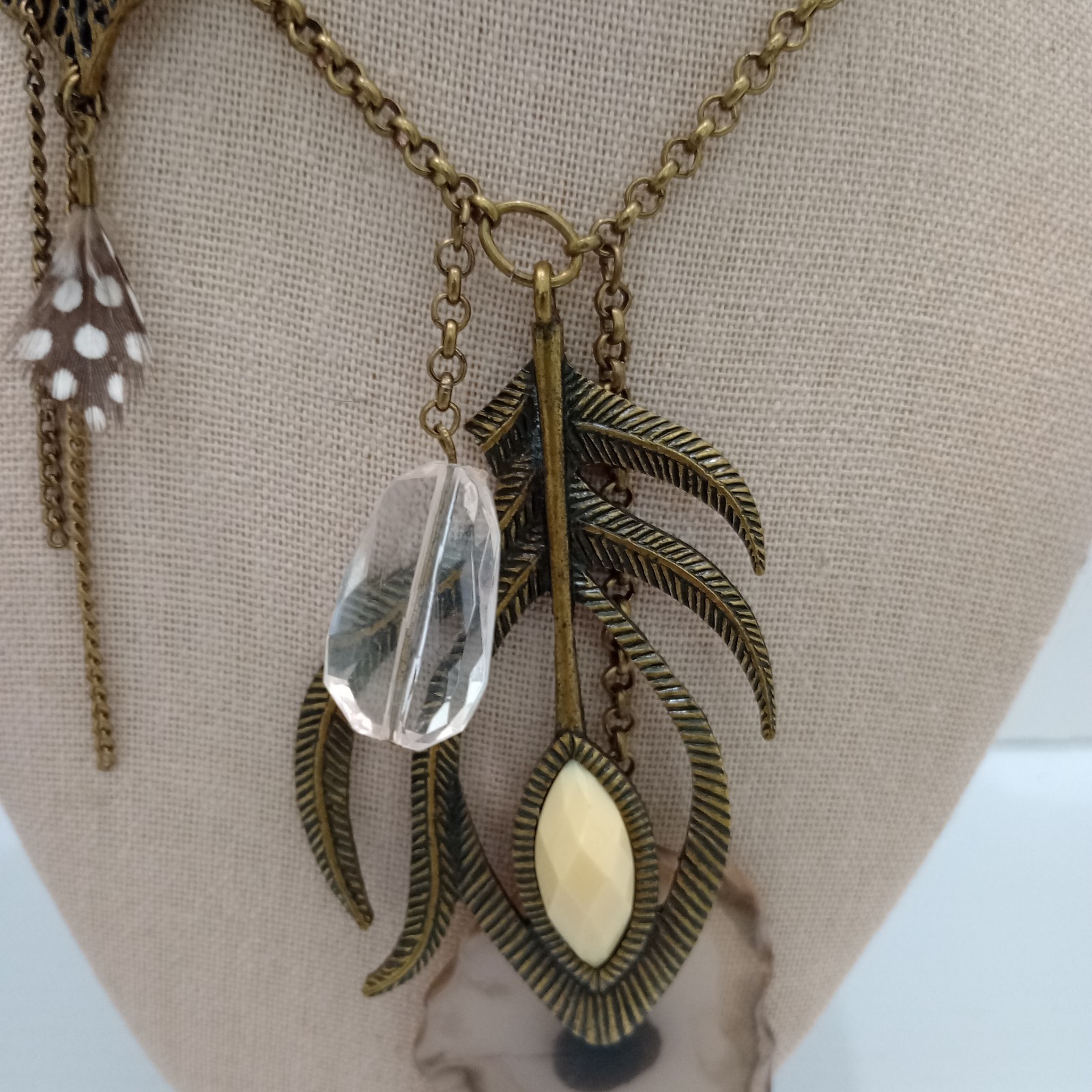 Express Boho southwestern Statement Necklace Feat… - image 3