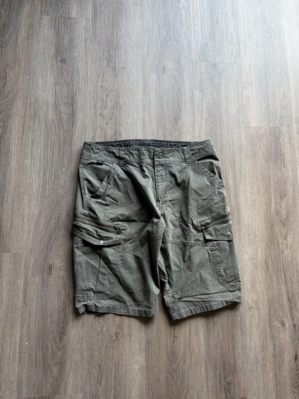 Kuhl Shorts 34 Brown / Olive Rydr Vintage Patina Dye Hiking Utility Cargo Pocket