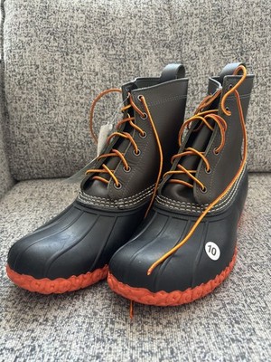 L.L. Bean Men's Bean Boots 8'' - Black/Basil/Orange - Men's Size 10