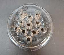 Vintage Round Clear Thick Glass Flower Frogs 11 Holes 3.5 Inch