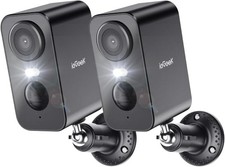 ieGeek Security Camera with Siren  Spotlight 2-Pack Wireless Outdoor, 2K 5MP