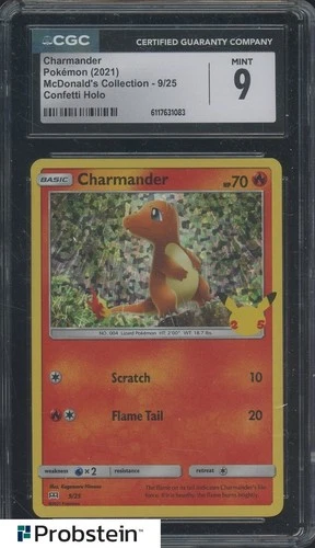 2021 Pokemon McDonald's Collection Confetti Holo #9 Charmander CGC 9 MINT