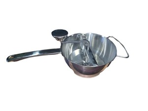 Ergonomic 8" Stainless Steel Food Mill Smooth Action, Purée-Mashing-Straining