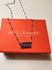 Retired James Avery Palais Amethyst Gemstone Necklace 18" Sterling Silver