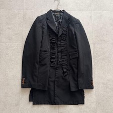 Comme Des Garcons Ad2016 Tailored Jacket Long Ruffle Black Xs