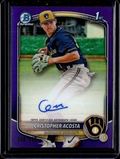2025 Bowman Chrome #CPA-CAC Cristopher Acosta Prospect Autographs Purple #/250
