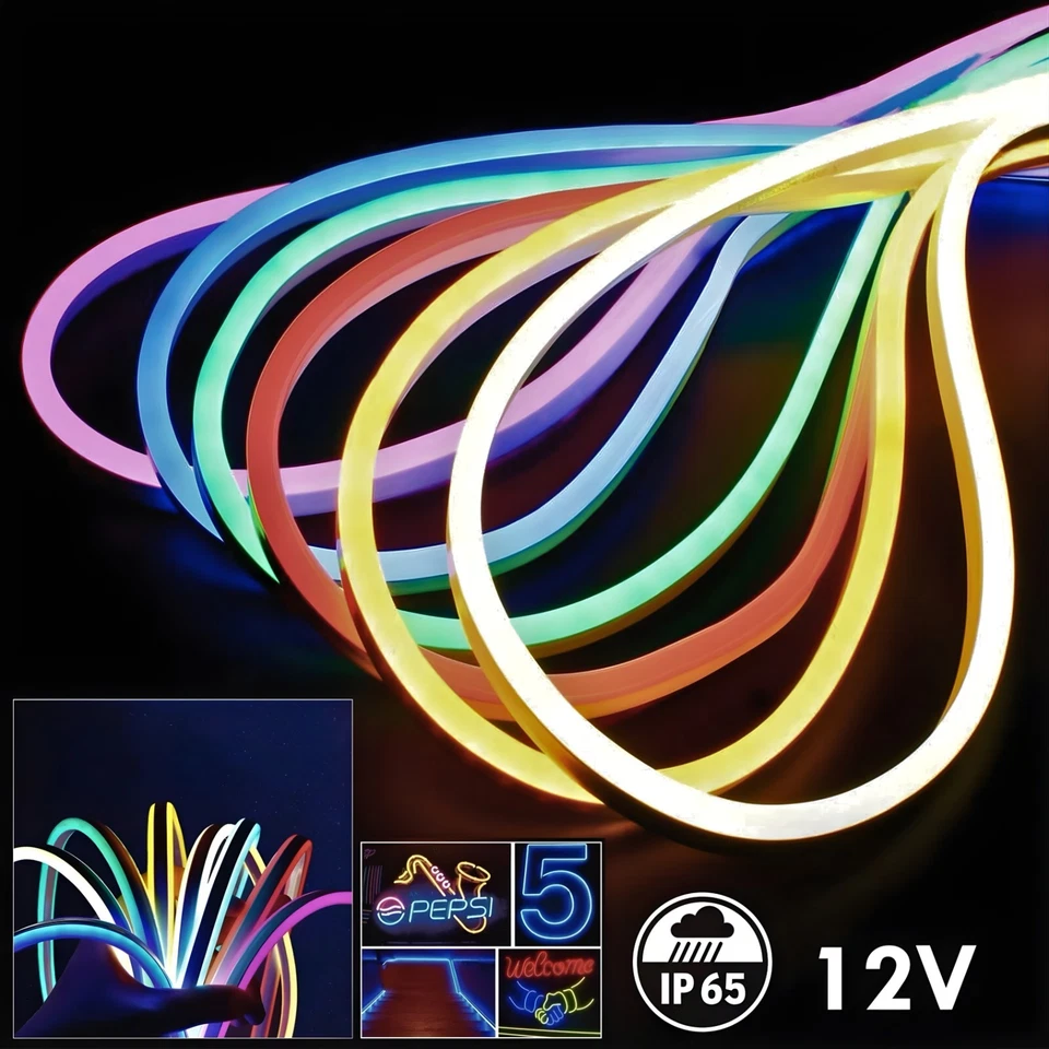 Striscia strip led neon Bobina flex 5 metri dc12v esterno ip65 modellabile - Immagine 3 di 4