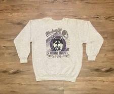Vintage Huskies Championship Sweatshirt 1991 University of Washington Size L