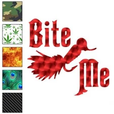 Bite Me Fishing Lure, Vinyl Decal Sticker, 40 Patterns & 3 Sizes, #114