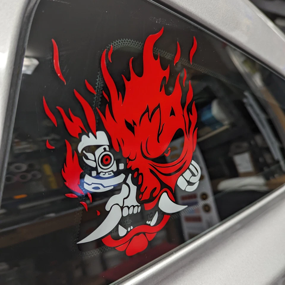 Cyberpunk Samurai Vinyl Decal (Sticker, Car laptop window tumbler water bottle) - Image 2 of 4