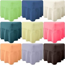 Luxury Plain Frilled Valance Sheet Poly Cotton Percale Fitted Valance Sheets UK