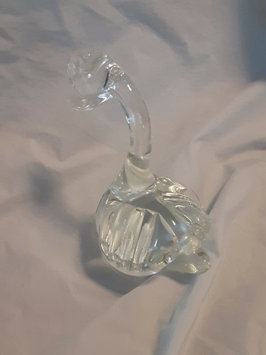 MURANO Crystal Duck Figurine CLEAR 4.5" Polished Bottom Vintage Made in Italy - Picture 3 of 9