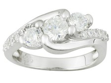 2.23 CTW CUBIC ZIRCONIA RING SET IN RHODIUM PLATED 925 STERLING SILVER SIZE 6