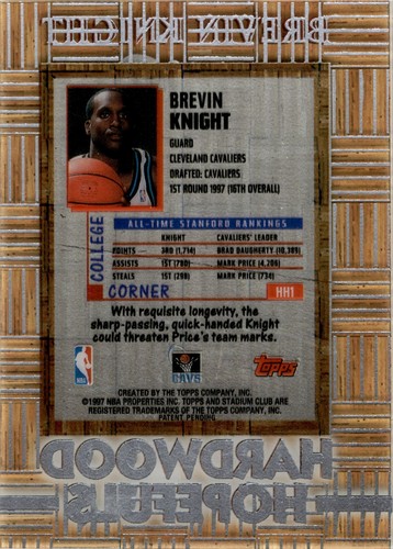 1997 Stadium Club #HH1 Brevin Knight Hardwood Hopefuls Great! - Picture 2 of 2