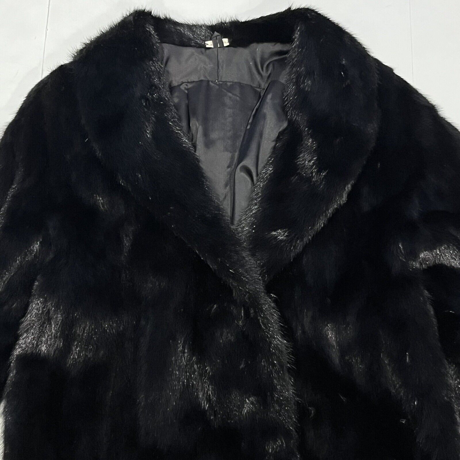 Vintage Classic Black Mink Jacket Hook Closure Un… - image 14