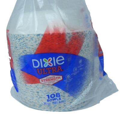Dixie Paper Bowls 20 Oz Disposable Bowl 108 Pack Ultimate Strength NEW