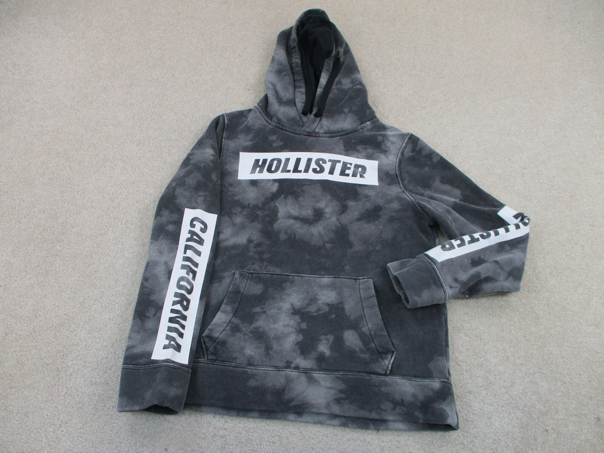 Hollister Sweater Adult Small Gray White Logo Hoodie Preppy