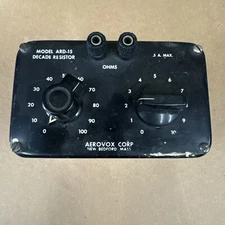 Aerovox Corp. ARD-15 Decade Resistor Box Adjustable 0-10K & 0-100 Vintage Ohms