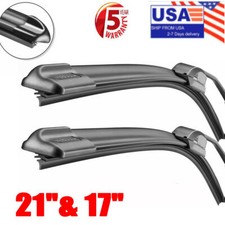 Matched Set of 2 Frameless Wipers 21"+17'' Windshield Wiper Blades OEM J hook