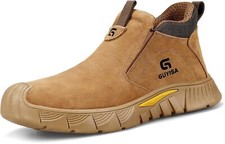 Mens Work Boots Steel Toe Slip on Welding Indestructible Shoes Fireproof Shoes