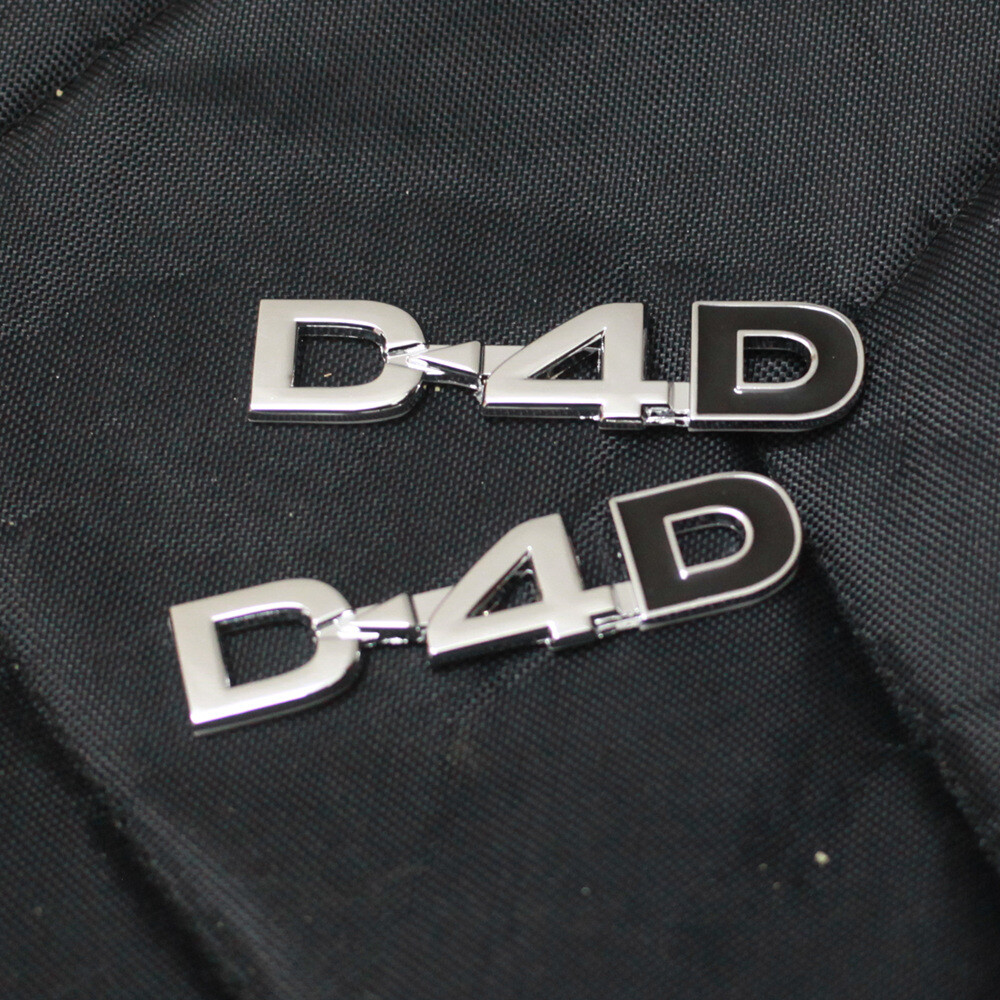 2PCS Chrome Black D-4D Metal Badge Sticker Decal Emblem Turbo d4d ...