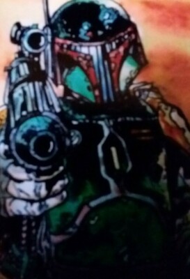 STAR WARS BOOK OF BOBA FETT V2 SKETCH ART TRADING CARD SIZE CUSTOM MANDALORIAN 