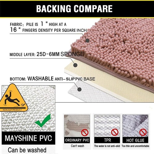 Chenille Bath Rug Set 2-Piece - Absorbent Non-Slip Mats Soft Bathroom Decor - 第 159/239 張圖片