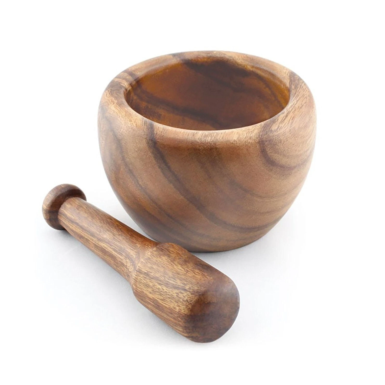 Acacia Wood Mortar And Pestle Perfect For Grinder Spices, Herbs, Pestos, Pepper
