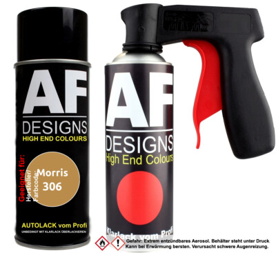 Spraydosen Griff Set für Morris 306 Coronet Gold Metallic Basislack Klarlack Han