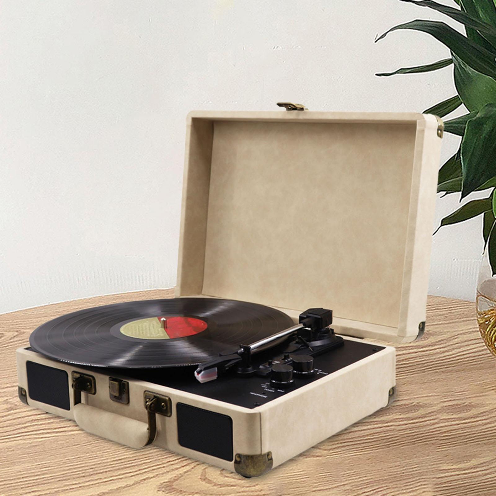 Vinyl Records Player Built in Speakers US Decoration Turntable Audio Sound for-image