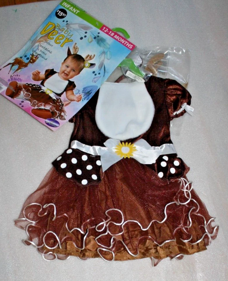 Disfraz de ciervo infantil niña talla 12-18 meses disfraz de Halloween 2 piezas. ¡TAN DULCE! Nuevo en paquete Foto 3 de 4