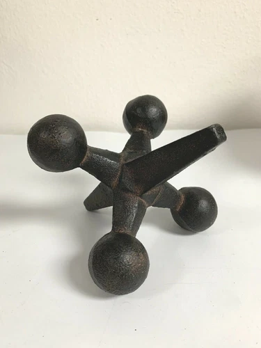 Cyan Design ~ Cast Iron Jacks Jack Jax Bookend ~ Mid Century Design ~ Large - Picture 3 of 8