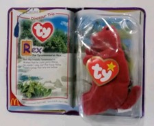 Ty McDonalds Dinosaur Trio Rex The T-Rex Teenie Beanie Baby New