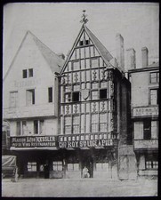 Glass Magic Lantern Slide AN OLD HOUSE ROUEN C1910 PHOTO FRANCE 