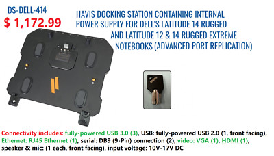 99% Life Left Havis DS-DELL-414 Latitude 12 & 14 ADV HDMI Port Replication Dock