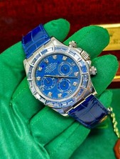 Rolex Daytona 116589 Sodalite Diamond Dial Baguette Sapphire Bezel Very Rare 