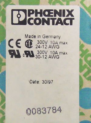 (50) PHOENIX CONTACT FRONT 2,5-H/SA10 Terminal Block 17 00 04 0 Front 2 5 H SA10