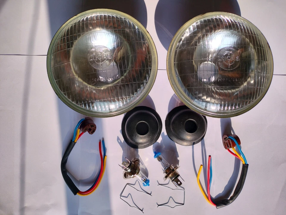 Lucas 7” Umwandlung H4 Scheinwerfer Jaguar XJ6 XJ6C Europäische 1970-1987 Nein - Bild 2 von 4