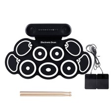 Electric Drum Set 9-Pad With Headphone, Bigger Roll-up Drum Pad USB MIDI Game