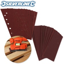 20x SILVERLINE 1//2 SANDING SHEETS Punched 120 GRIT Pre-Cut Rectangle Sander Pads